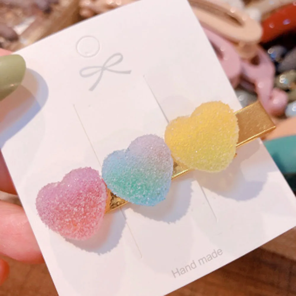 Korea Sweet Heart Candy Color Minimalist Hair Clip Hair Grip Lovely Barrettes Hairpin Accessories For Women hair clips hair accessories