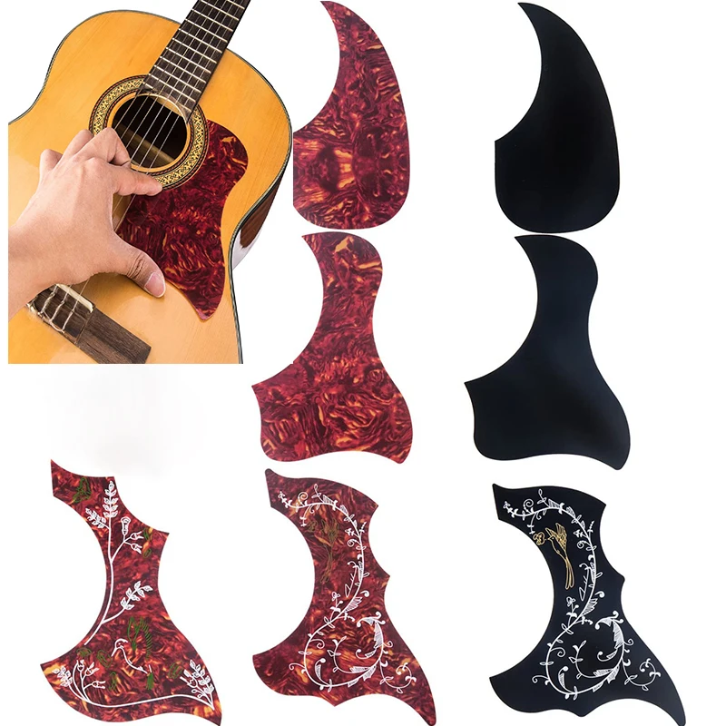 Protectores de púas de guitarra acústica autoadhesivos, placa de rascado multicolor y forma, accesorios de golpeador, 1 Uds.