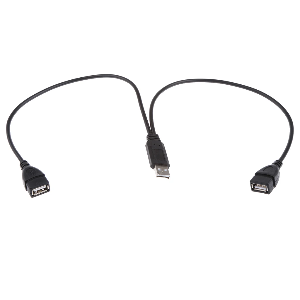 USB Splitter Cable Male To Female 2 Port Hub Cord (Only One Port For Data)