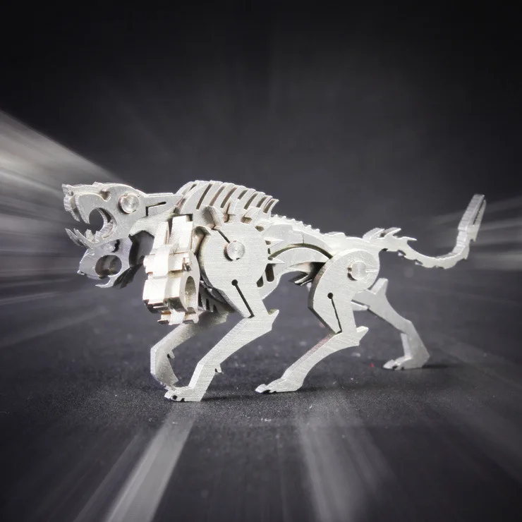 

Steel Golem Mythical Creatures Stainless Steel All-Metal Assembled Model Hell Cerberus Assembled Iron Box