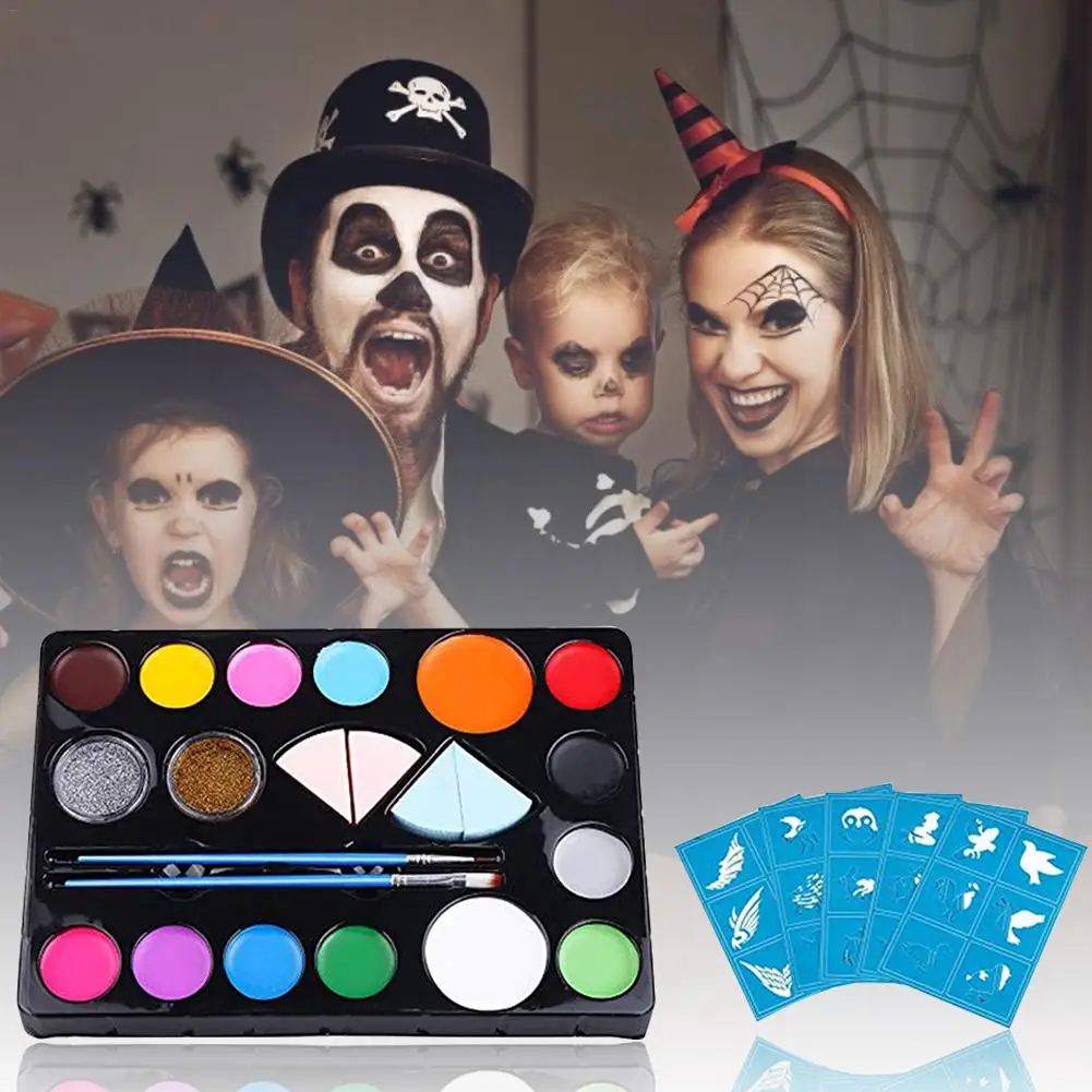 

Children's Paint Face Body Painting Art Makeup Set Non-toxic Washable For Theme Party Halloween School Churches Carnivals Makeup