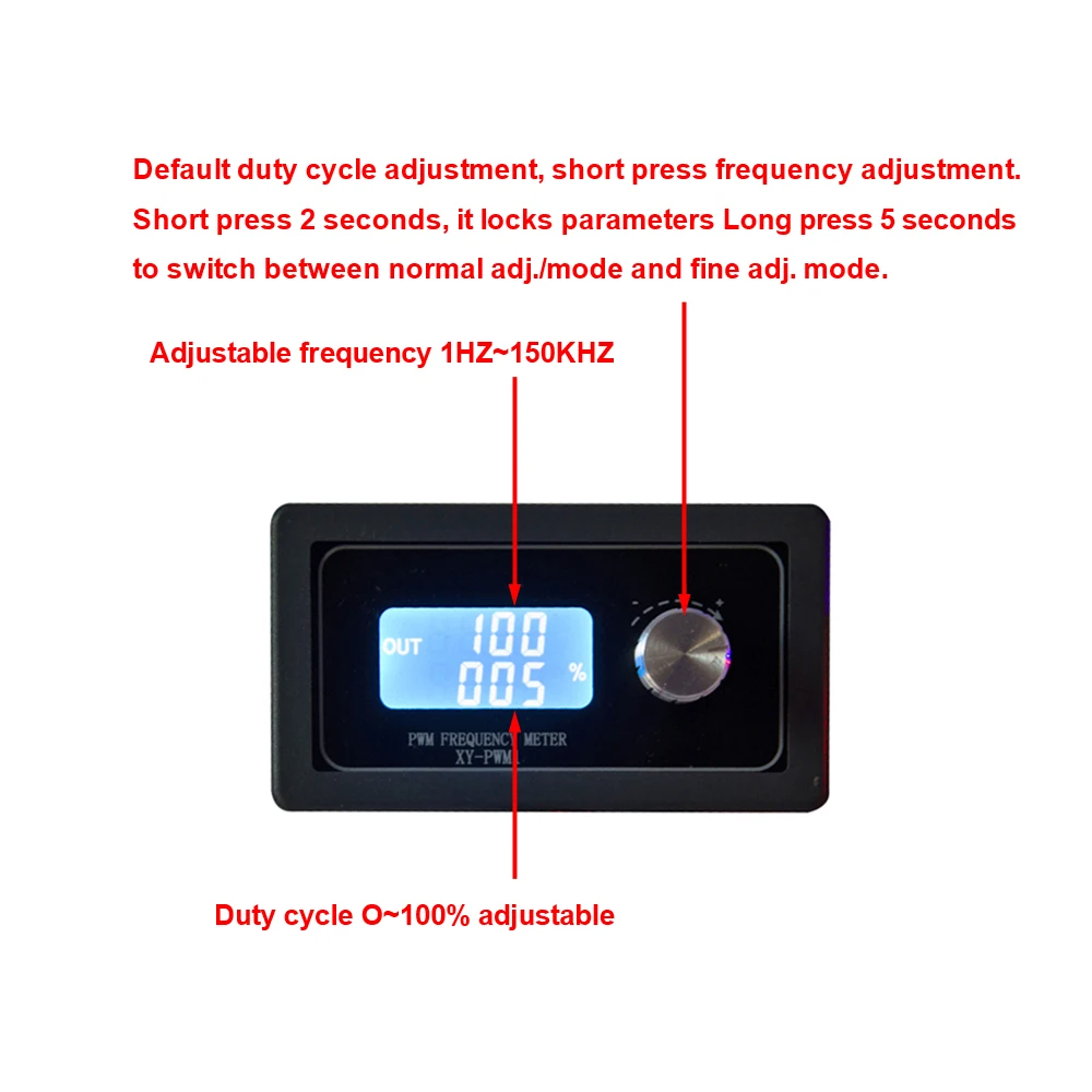 

3.3-30V PWM Signal Generator PWM Frequency Meter Pulse Frequency Duty Cycle Adjustable Module 1Hz-150Khz PWM Signal Output Panel