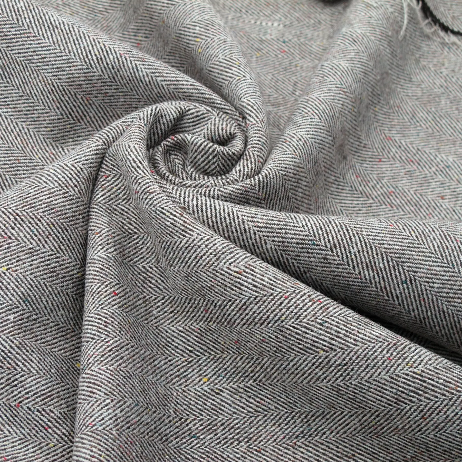 Шерстяная ткань в елочку для осеннего и зимнего пальто Модная Сумка(420 г/㎡)(25% шерсть+ 75% химическое волокно) ширина см