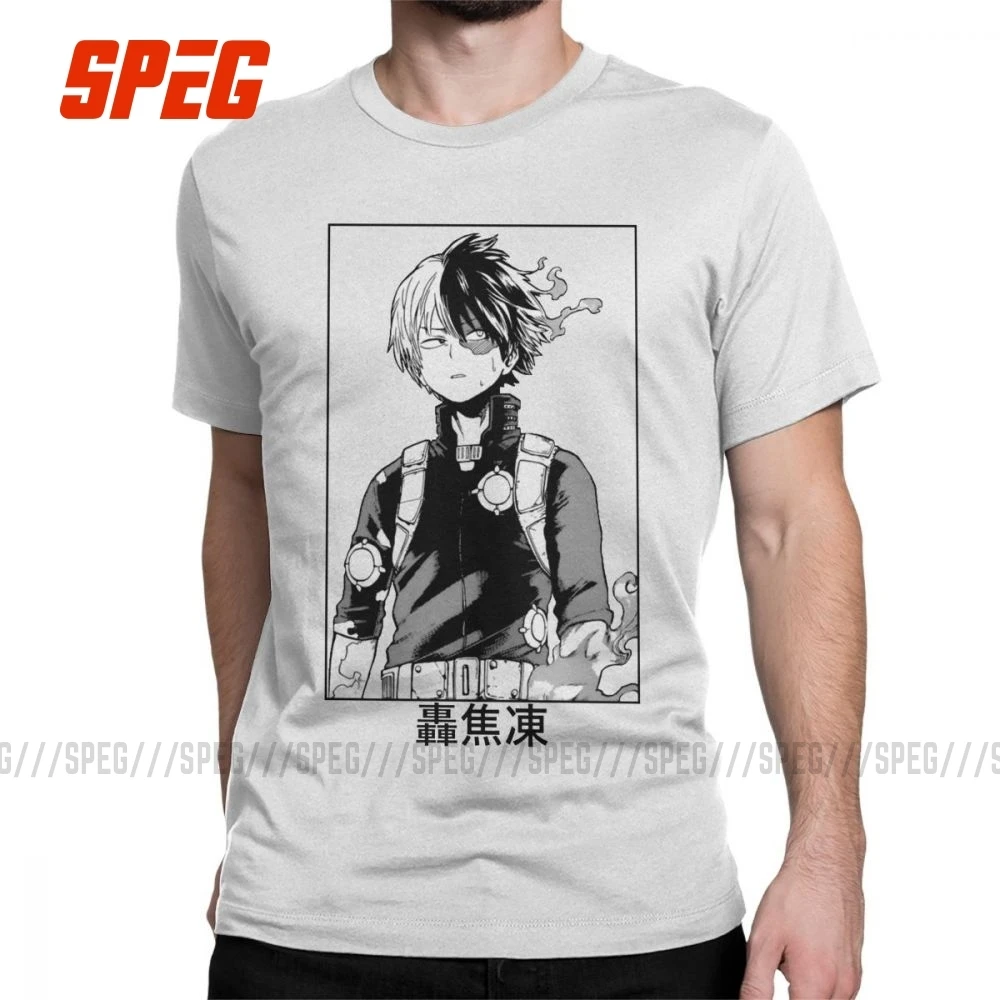 Мужская футболка Todoroki Shoto My Hero Academy новинка круглый вырез короткий рукав одежда 100%