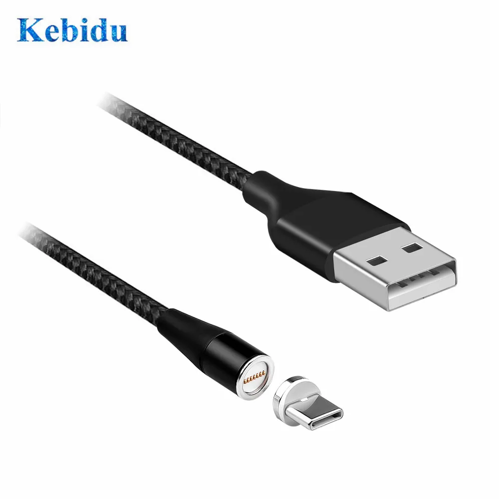 

KEBIDU 3A Magnetic Cable For Iphone X XR Charger For Samsung Fast USB Charging Type C Phone 360 Rotation Magnetic Data Cable