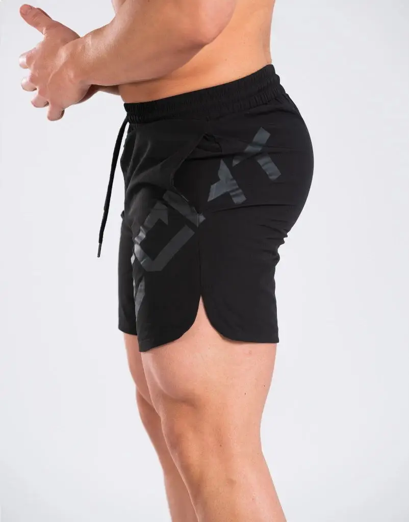 Mens Shorts  Men Casual Beach Shorts Bodybuilding Fitness Short Sweat Quick Dry Big Letter Print - 4