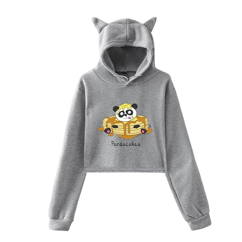 Kawaii Panda Harajuku Толстовка уличная толстовка женская розовая одежда толстовки в стиле хип-хоп одежда для девочек зимние топы с длинными рукавами - Цвет: 15