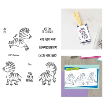 

2020 New Metal Cutting Dies and Scrapbooking For Paper Making Zebras Embossing Frame Card With Clear Craft Stamps Set