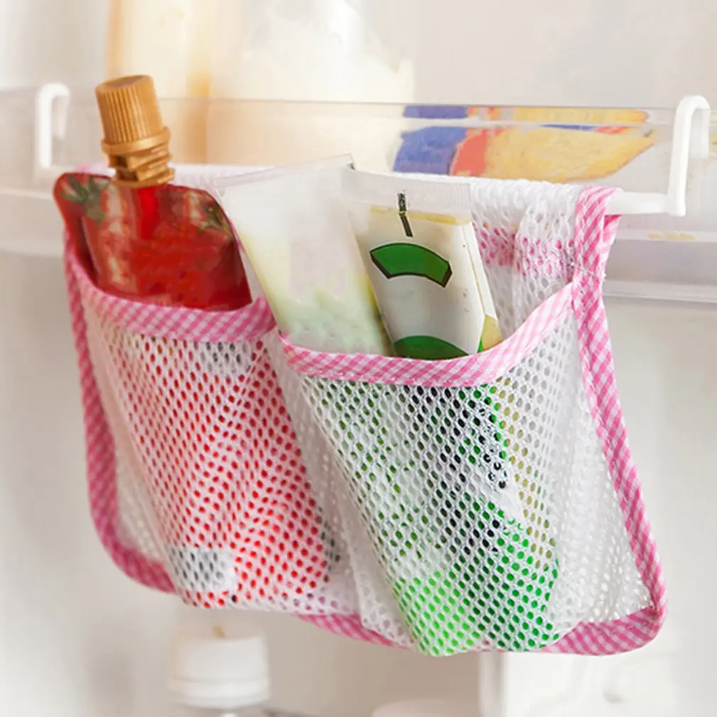 

Storage Mesh Bag Creative Kitchen Refrigerator Hanging Storage Bag Food Organizer Fridge Mesh Holder
