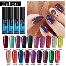 Zation 5ml 네온 uv 젤 네일 폴리시 led 네일 바니시 반영구적 인 젤 래커 오래 지속되는 젤 네일 아트 끄기 diy 디자인(China)
