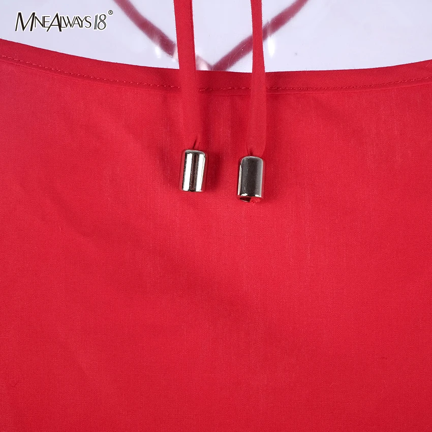 Mnealways18 красное плиссированное мини-платье с v-образным вырезом, женское платье с неровным запахом, сарафан, женское платье с поясом, рукав-лепесток, на шнуровке, повседневные платья