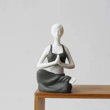 Creative Yoga Beauty Figurines Ceramic Character Decoration Crafts Office Tea Ceremony Accessories Statue Boutique Souvenir Gift