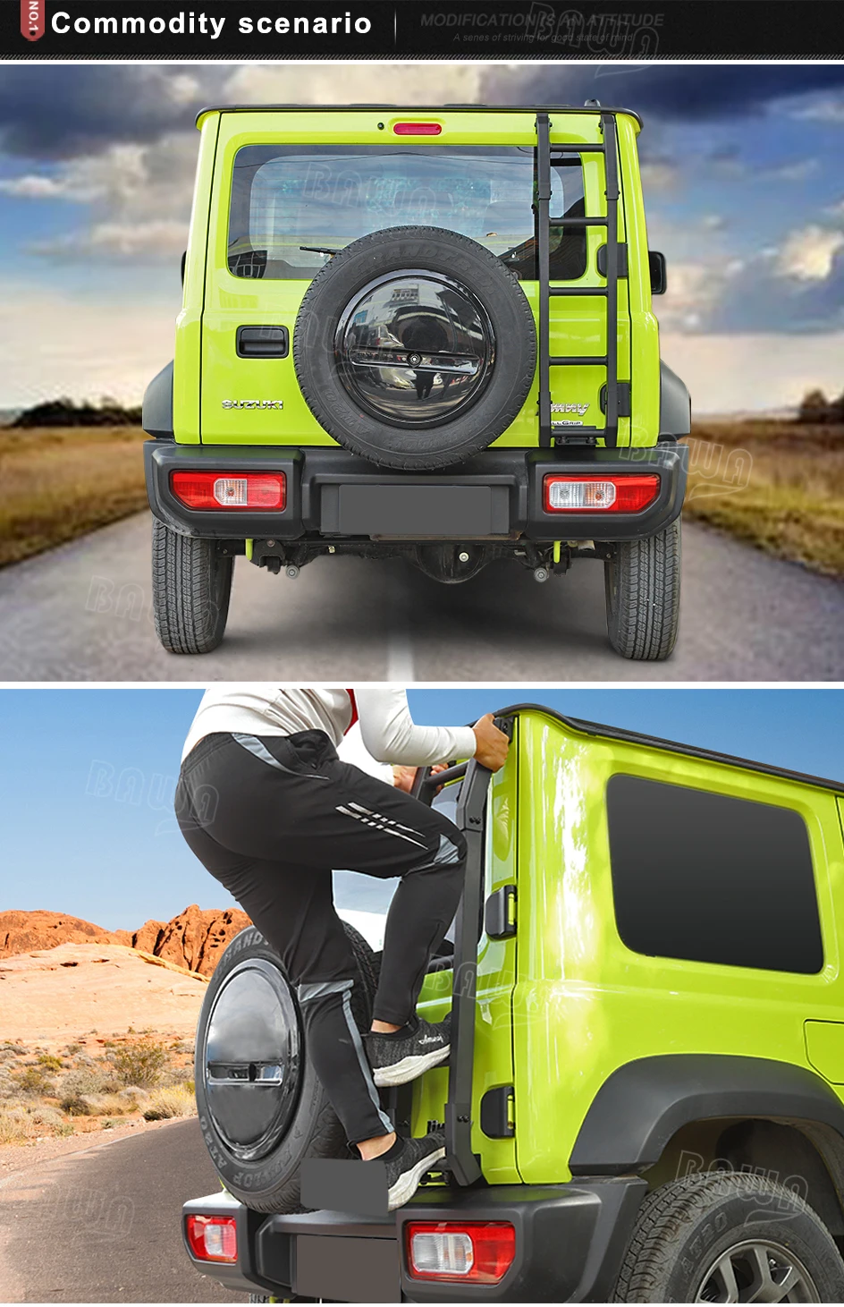 BAWA Автомобильная задняя дверь багажника лестница для Suzuki Jimny+ Новая Металлическая задняя лестница