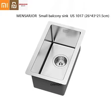 MENSARJOR балкон маленькая раковина 304 нержавеющая сталь 3 мм Толщина мини ручная раковина набор один барная стойка балкон кухня S раковина