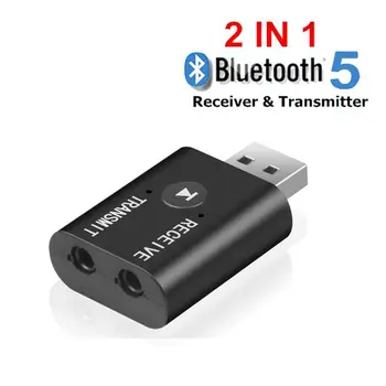 

2 in 1 Wireless Bluetooth Receiver Adapter 5.0 Audio Transmitter Stereo Bluetooth Dongle AUX USB 3.5mm For Laptop TV PC Car Kit