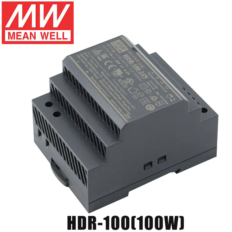 DIN 레일 HDR 스위칭 전원 공급 장치, Meanwell 전원 장치, smps Mean Well HDR-60-24, 30 W, 60 W, 100 W, 150W, 5V, 12V, 15V, 24V, 48V