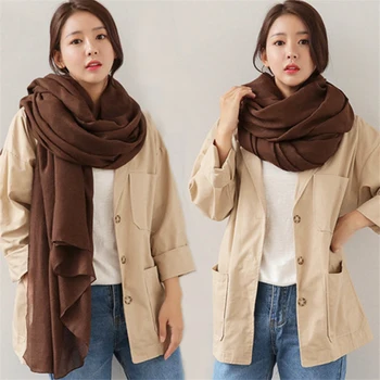 

S3 1pcs 100*180cm women cotton scarf Soft Solid Foulard pashmina shawls and Wraps Muslim hijab scarves islamic headscarf stole