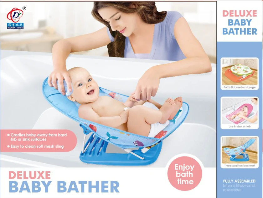 Мультяшное портативное детское кресло для душа, кресло для ванны, мягкая хлопковая сетчатая подушка, инструменты для безопасности новорожденных