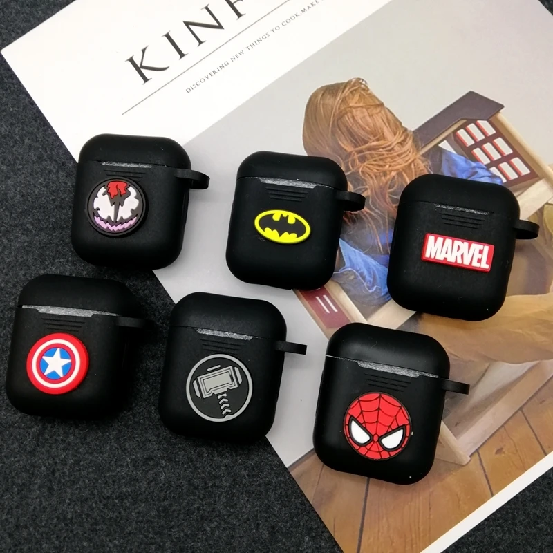 Горячая Marvel Капитан Америка беспроводной Bluetooth чехол для наушников для Apple AirPods 1 2 защитный чехол s наушники крышка зарядная коробка