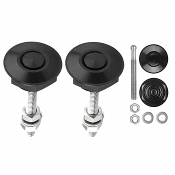 

2 PCS Push Button Quick Release Hood Bonnet Pins Lock Clip Car Bumper Latch Kit