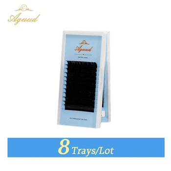 

AGUUD 8 cases Eyelashes Extension Silk Fiber Individual False Eyelash Extensions Classic Natural Soft Lash Extension Supplies