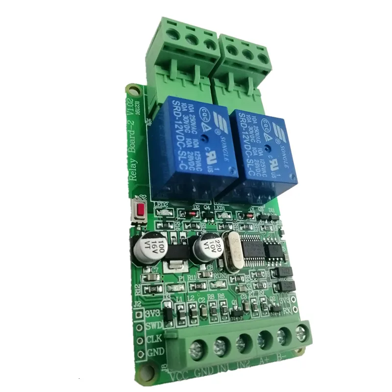 Modbus порт 2 дорожный релейный модуль Выход 2 дорожный переключатель количество вход Rs485 Ttl 12 В вход