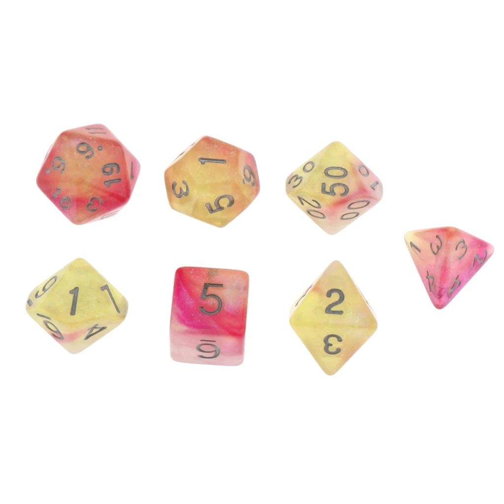 7Pc Multi-sided Dices Set D4-D20 MTG DND RPG Board Game Dice for D&D Roleplaying Party Casino Table Game Toy