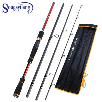 

Sougayilang 4 Sections Portable Baitcasting Fishing Rod 210/240/270cm Length Carbon FiberFishing Rod Fishing Tackle De Pesca