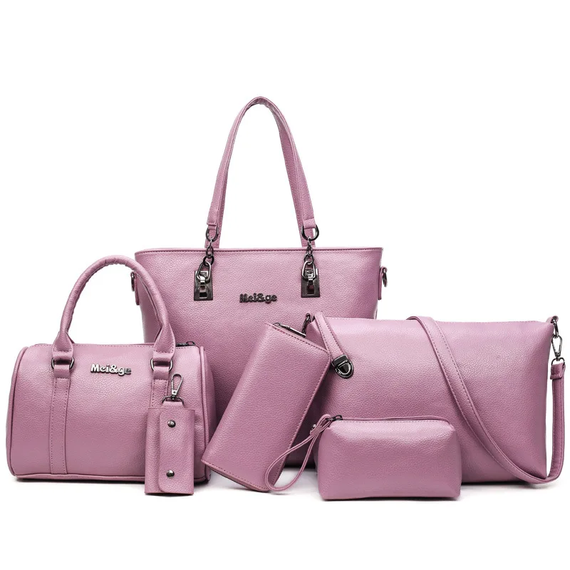 

This mu yu WOMEN'S Bag 2019 New Style Embossed Leather Different Size Bags Six Pieces Set of European And American-Style Bucket