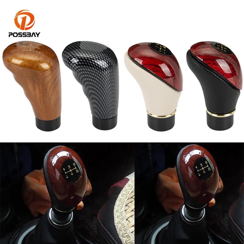 Ручка переключения передач POSSBAY имитация углеродного волокна универсальная
