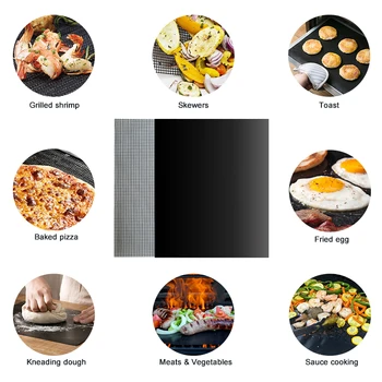 

Reusable Non-stick BBQ Grill Mat pad Teflon Cooking Mesh Grill pad Barbecue Baking Liners Easy Clean Outdoor BBQ Accessories