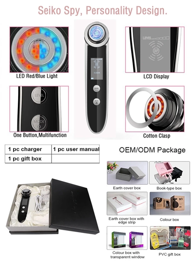 5 в 1 Ems Rf Led мезотерапия для лица подтяжки кожи устройство красоты домашнего использования лазерная машина для омоложения лица