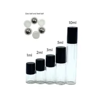 5 teile/beutel 1ml 2ml 3ml 5ml 10ml Klar/Bernstein Glas Rolle auf Flasche mit metall Ball Dünne Glas Roller Ätherisches Öl Fläschchen Parfüm