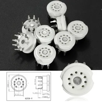 

8x GOLD 9pin PCB Ceramic vacuum tube socket top mount gold octal valve base gilded for 12AX7 12AU7 ECC83