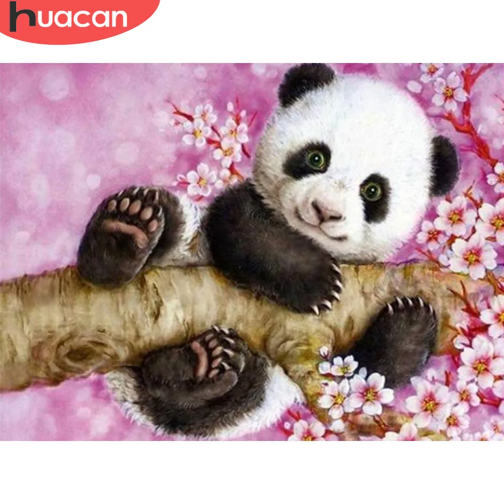 HUACAN 5D DIY Алмазная вышивка с изображением панды полностью квадратная дрель