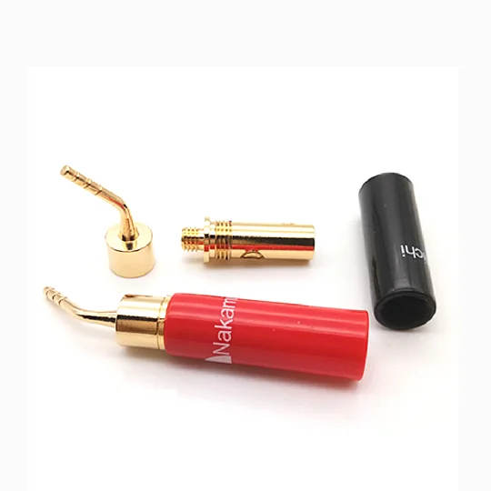 Colleimage Hifi 2mm Banana Plug Nakamichi Gold Plated Speaker Cable Pin Angel Wire Screws Lock Connector For Musical HiFi Audio