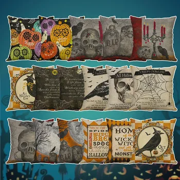 

Halloween Sofa Bed Home Decor Pillow Case Cushion Cover Pumpkin Spider Bat Party Decor Accessories Decoration Diy Craft Covers
