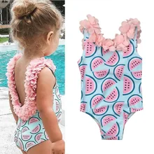 Купальный костюм с рисунком арбуза для маленьких девочек; купальный костюм; бикини