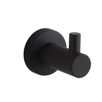 

New Modern Rubber Paint Black Simple Clothes Hook 304 Stainless Steel Brushed Coat Hook Towel Hook Bathroom Accessories K65