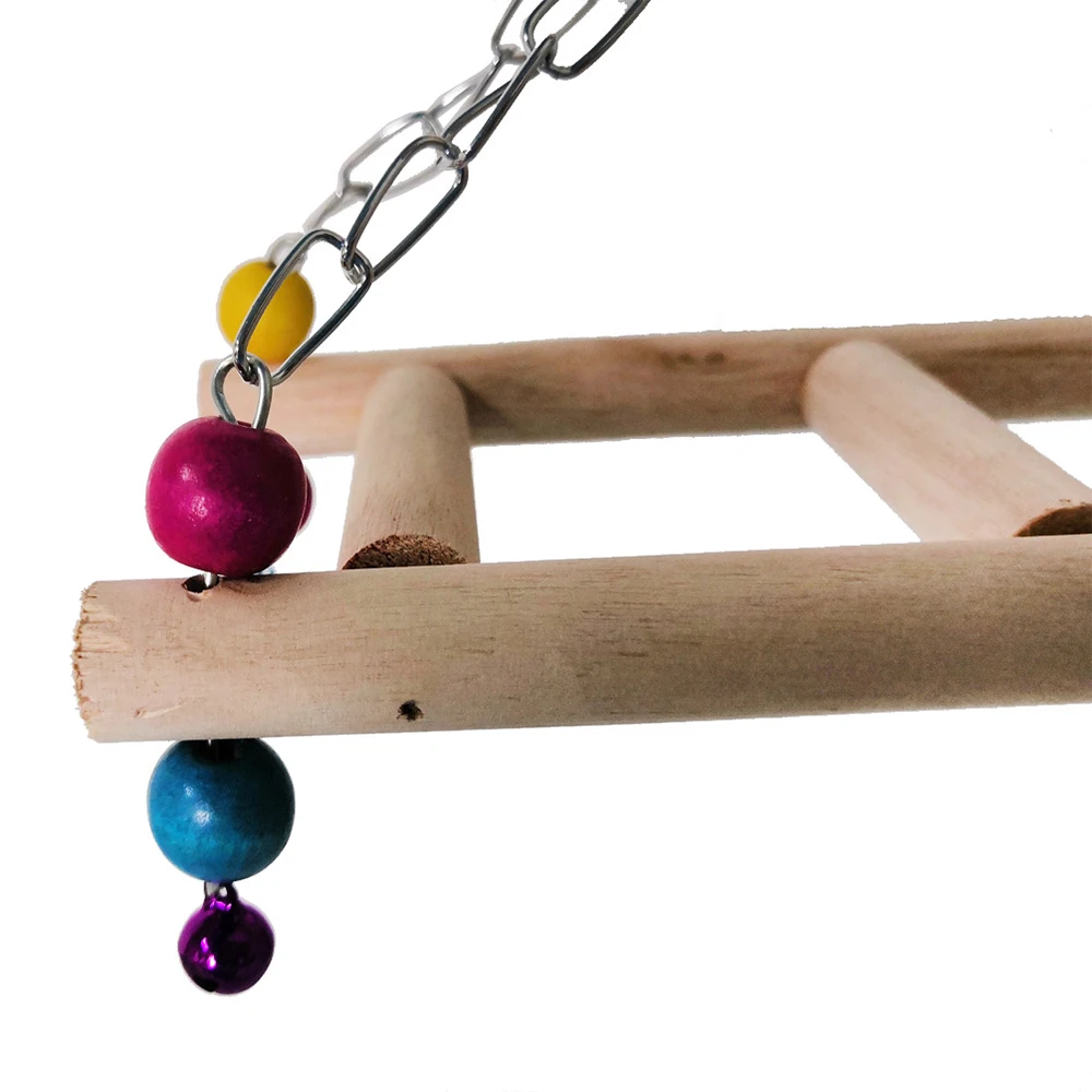 Chicken Swing Natural Frosted Wooden Colorful Toy Chicken Coop Accessory Pet Supplies for Parrot Hens Handmade Bird Swing Bird