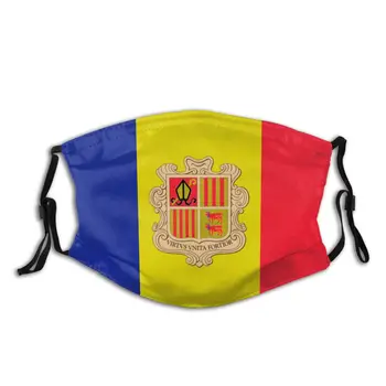 

Andorra Flag Unisex Non-Disposable Face Mask with filter Dust Mask Protection Cover Respirator Mouth Muffle