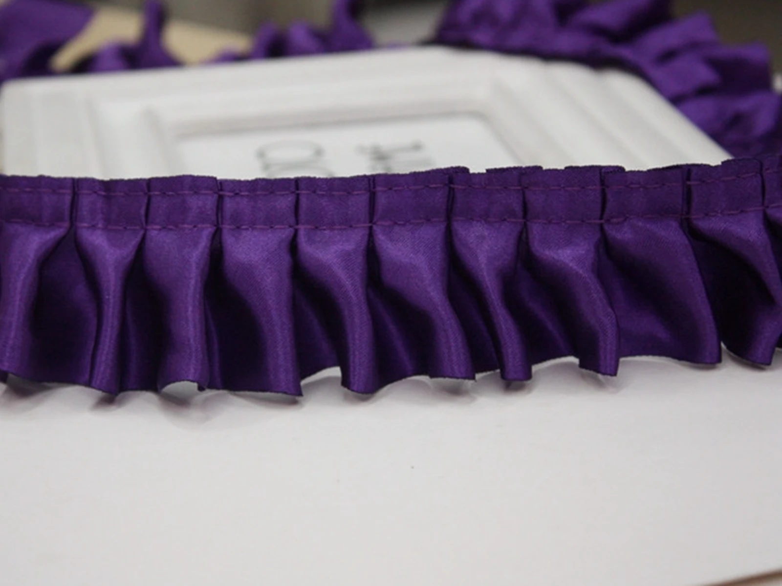 Lace Ribbon 5.5 Yards Ruffle Unilateral Satin Ribbon Trim 40mm Sewing Wed Doll Dress Craft