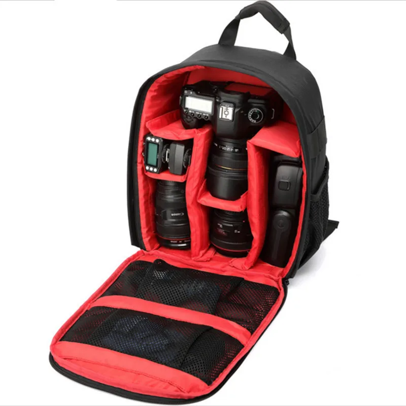 Мульти-функциональная камера рюкзак видео для однообъективных цифровых зеркальных фотокамер сумка Водонепроницаемый открытый Камера Фото Сумка Чехол для цифровых зеркальных фотокамер Nikon/Canon/DSLR - Цвет: Красный