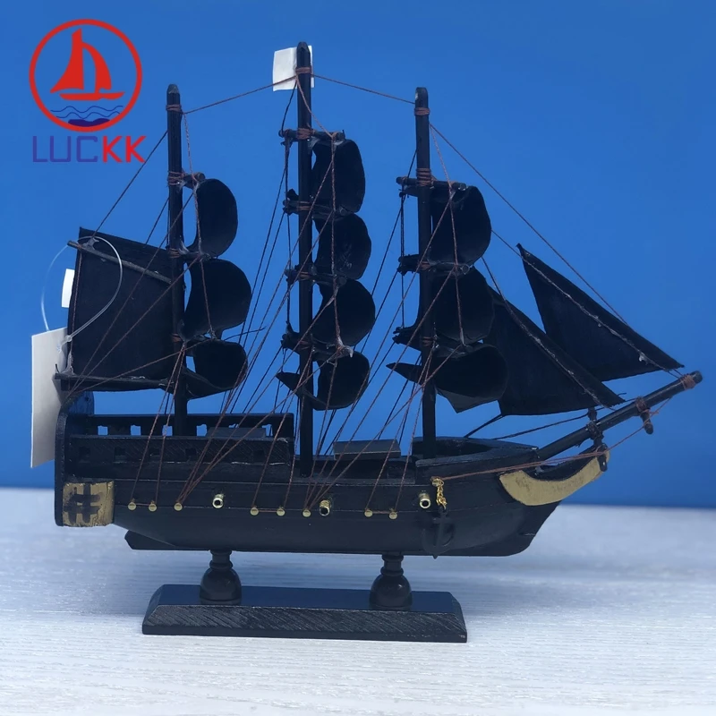 LUCKK 24 см Caribbean Black Pearl Пиратская деревянная Парусная модель морские предметы интерьера домашний декор Статуэтка корабля подарки