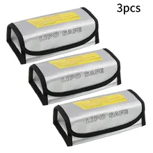 Sac de protection pour piles Lipo, 3 pièces, ignifuge et antidéflagrant, sac de sécurité pour le chargement et le stockage de la batterie 18.5X9X8.5 Cm