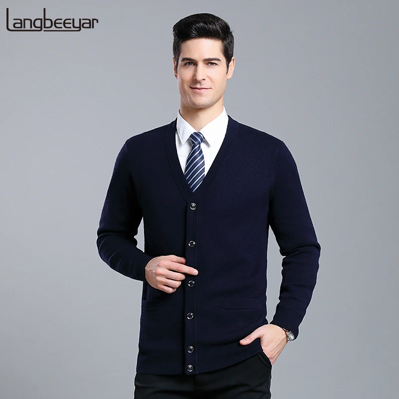 

Thick 2020 New Fashion Brand High-quality Sweaters Men Cardigan V Neck Slim Fit Jumpers Knitwear Winter Casual Clothing Male