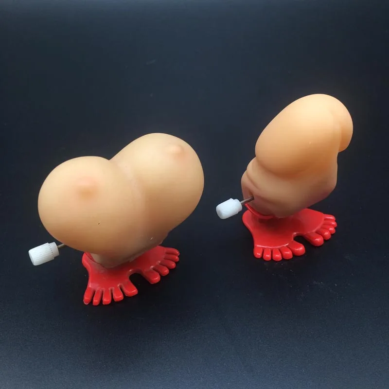 Prank Toys Funny Clockwork Jump People Bouncing Boobs Joke Gift Adult Party Props