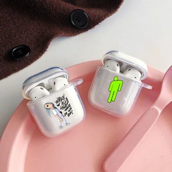 

Billie Eilish Khalid Ocean Eyes I am the bad guy Airpod Case for Airpods 2 1 Cases For Air pod pro Clear Cute Soft TPU Coque