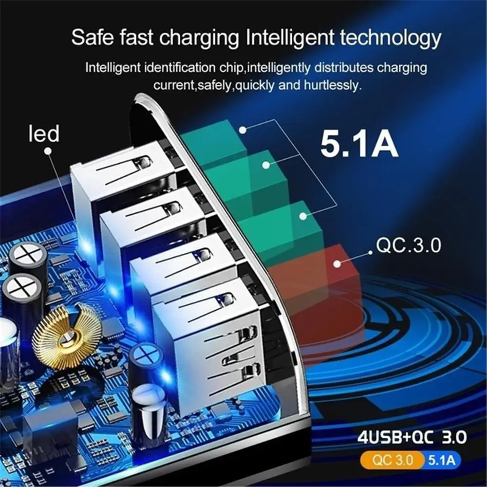Kuulee Быстрая зарядка 4 порта USB зарядное устройство Быстрая зарядка для iPhone samsung Xiaomi huawei смартфон путешествия настенный адаптер питания