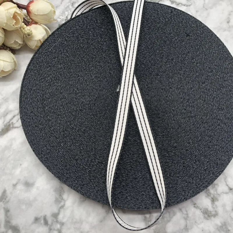 

2M 10mm black white Webbing ribbon stripes Grosgrain Ribbon DIY Clothing sewing accessories christmas decorations gift ribbon